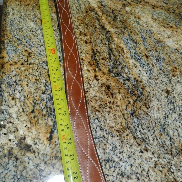 Chambers Sz 36 Tooled Leather Belt And Buckle Hand Finished Western - Picture 8 of 14